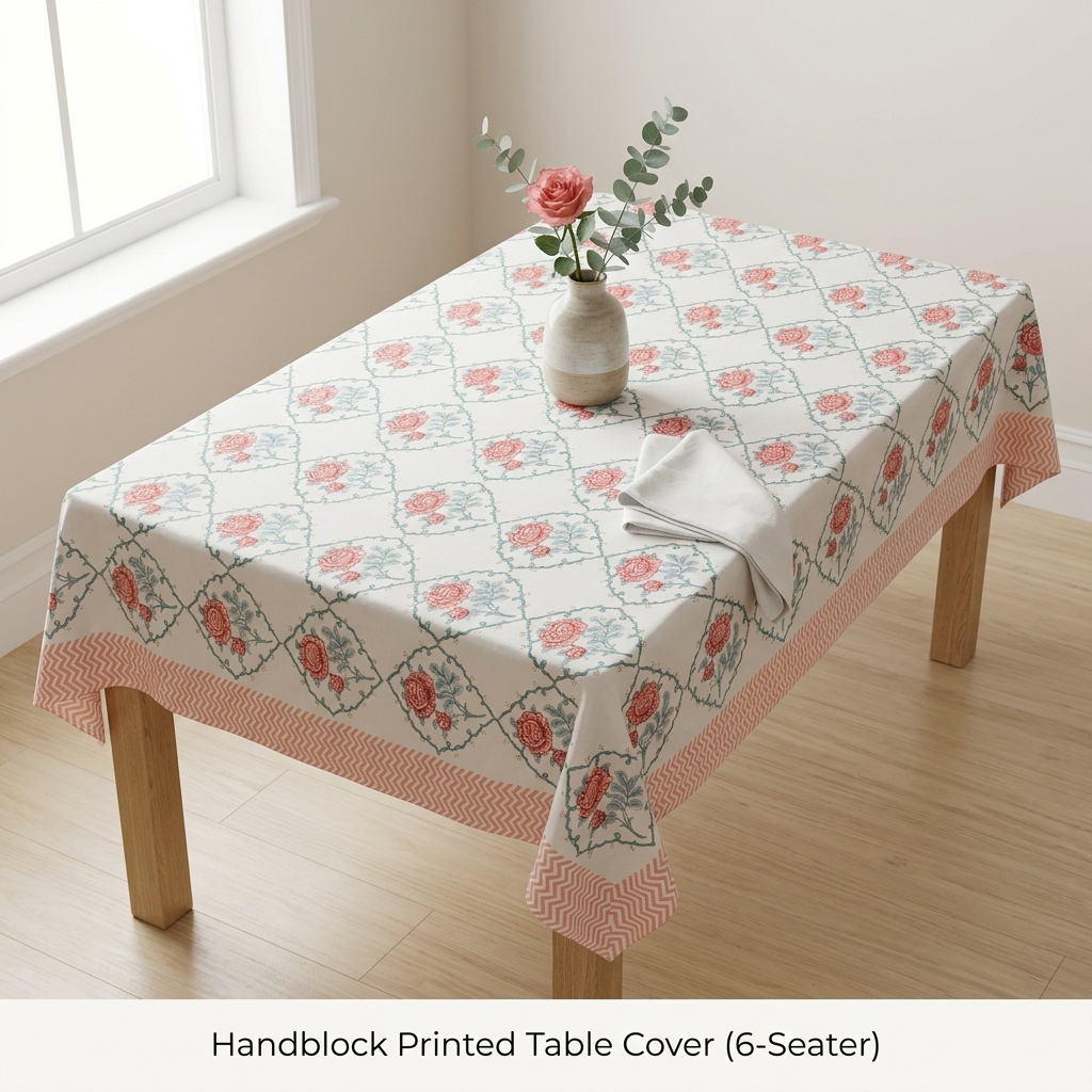 Gulab Jaali Table Cover (6 Seater)