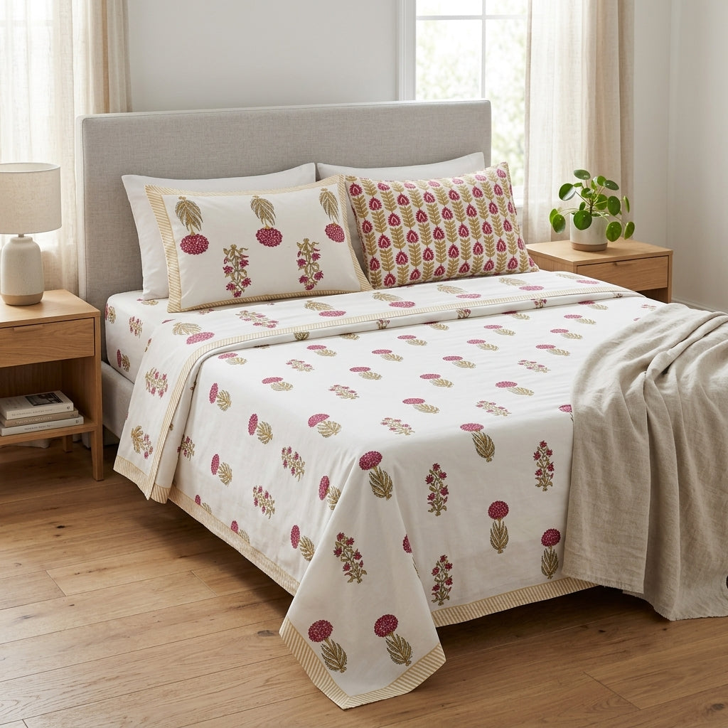 Basant Bahar King Size Bedsheet