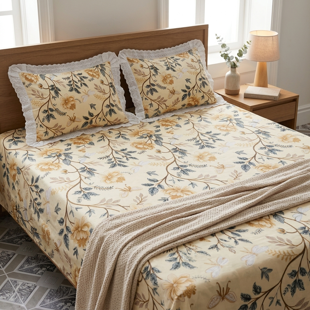 Honeybloom Garden Bedsheet - King Size