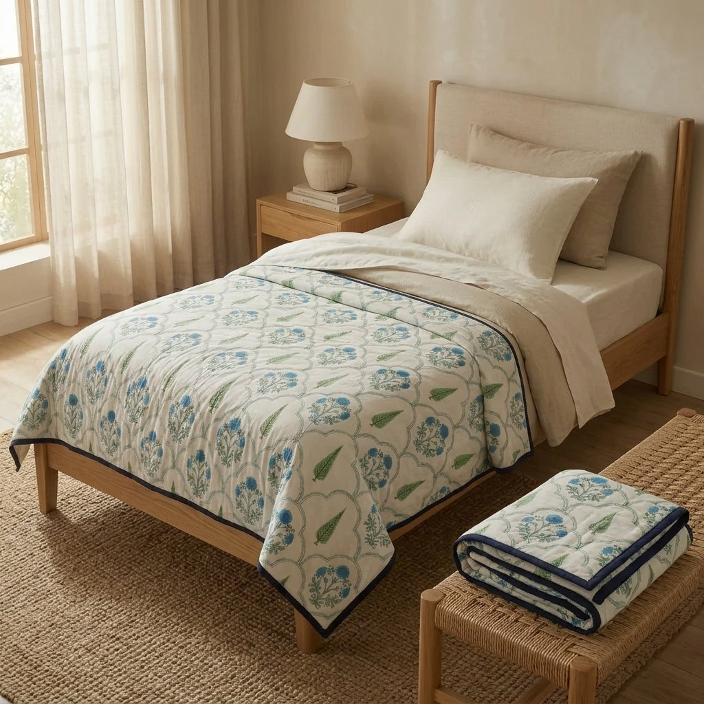 Teal Bloom Jali Mul Dohar (Single) - 2 Pcs