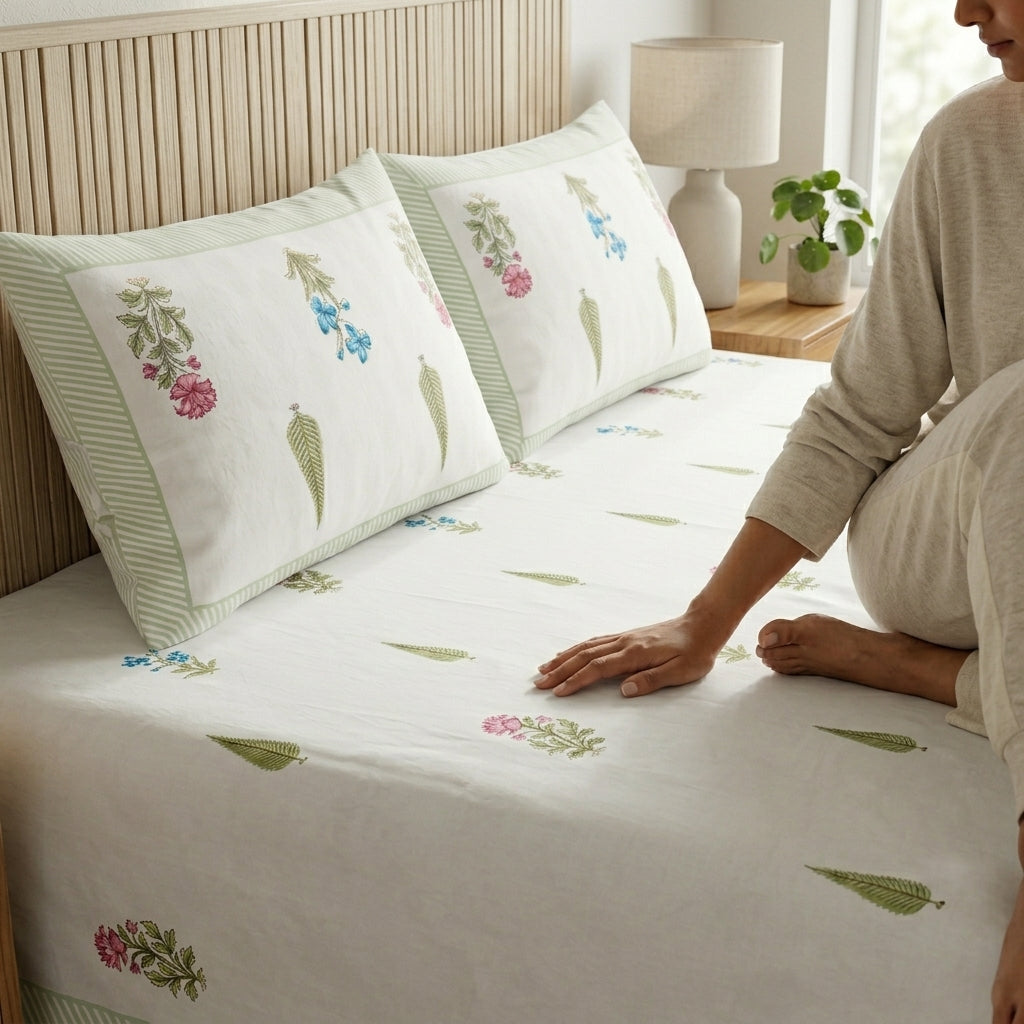 Pink Dahlia King Size Bedsheet