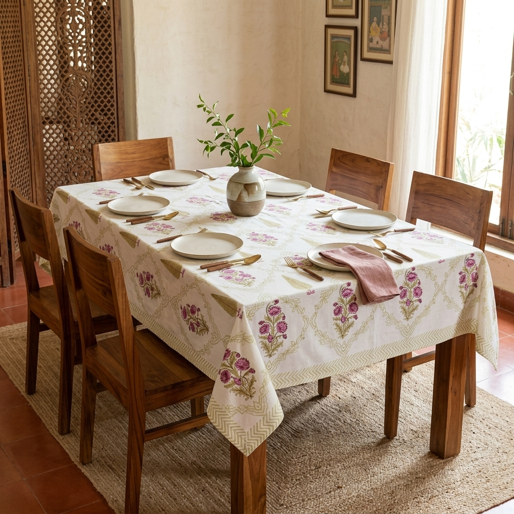Zari Jaali Table Cover (6 Seater)