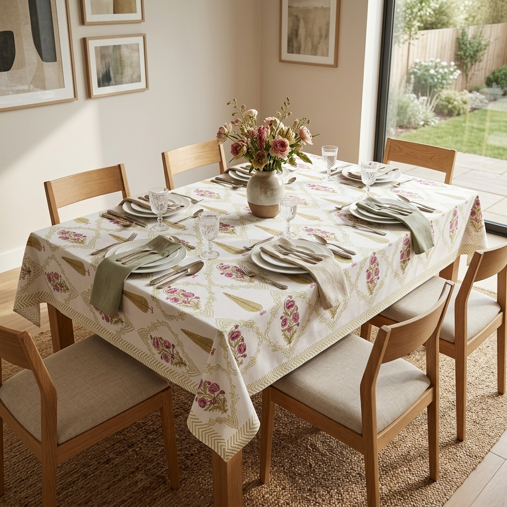 Zari Jaali Table Cover (6 Seater)