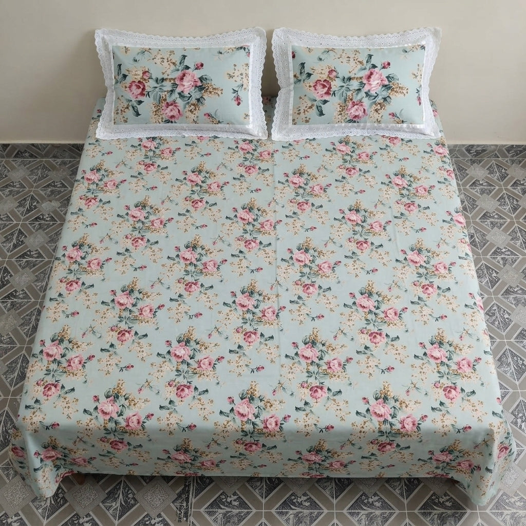 Teal Garden Rose – King Size