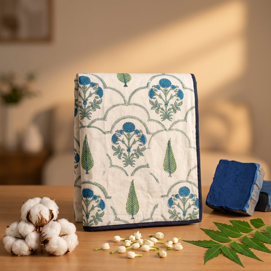 Teal Bloom Jali Mul Dohar (Double)