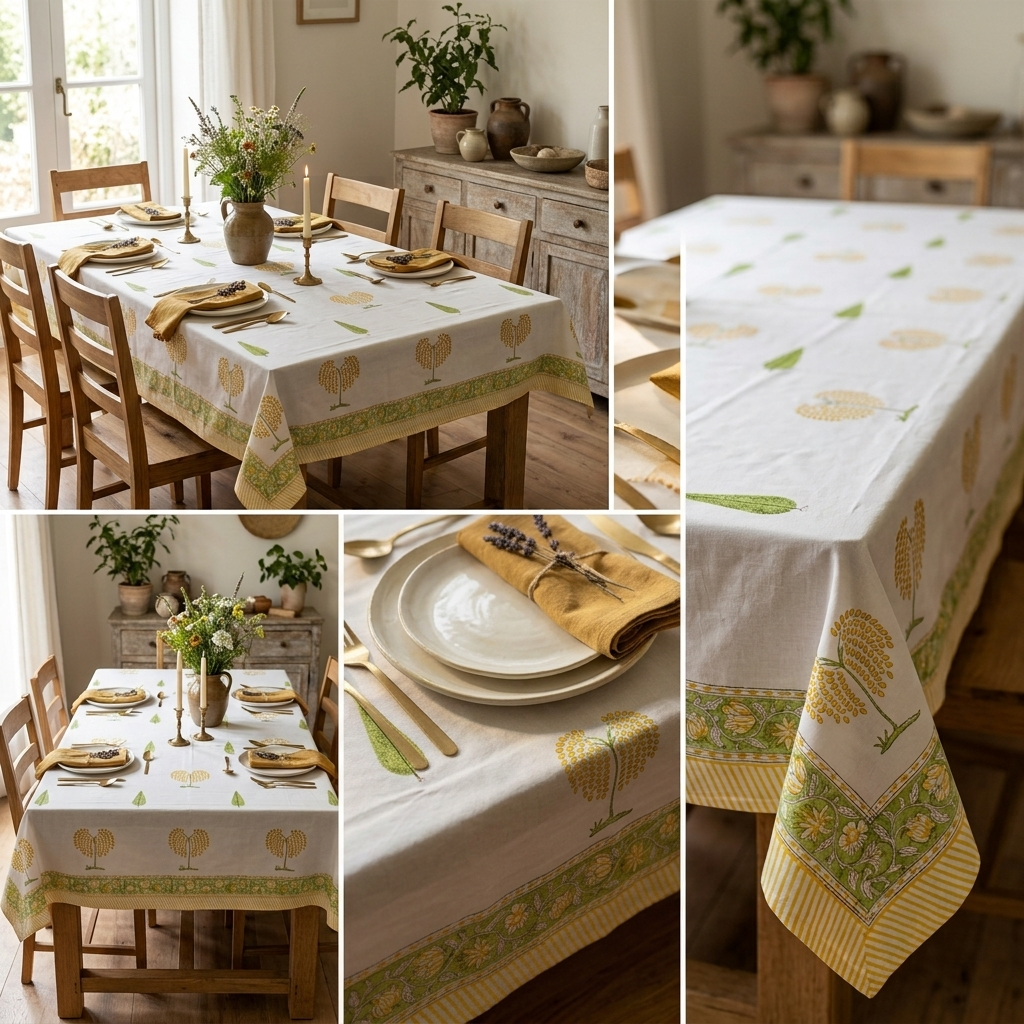Mimosa Bagh Table Cover (6 Seater)