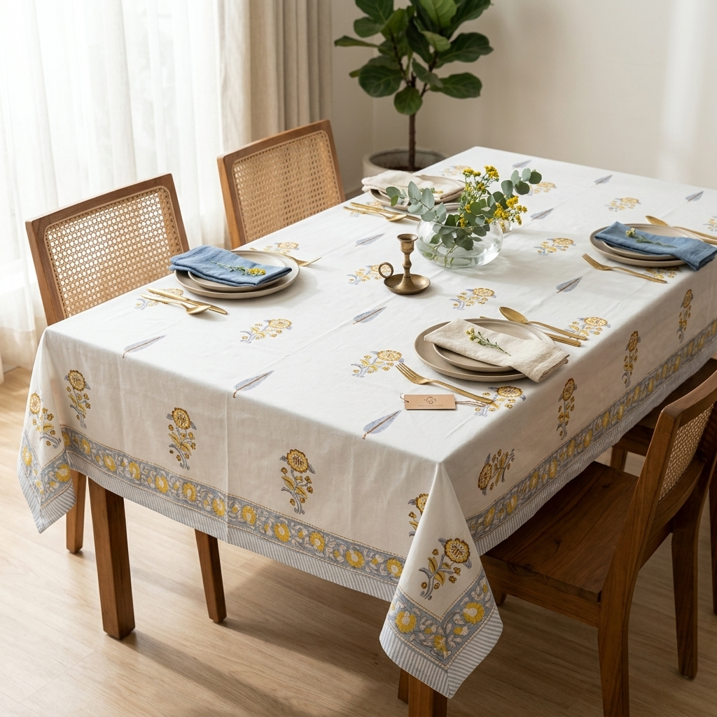Basanti Bagh Table Cover (6 Seater)