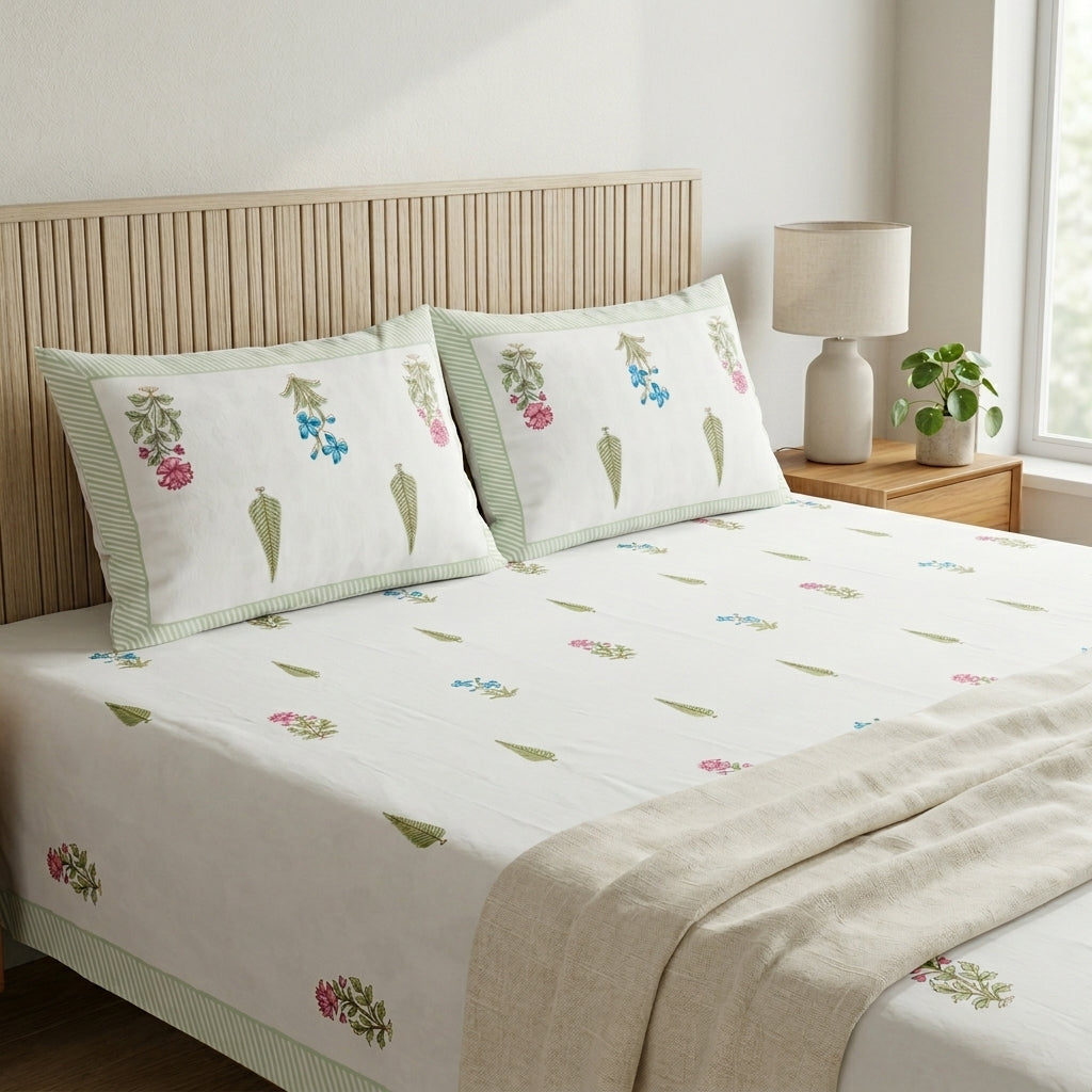 Pink Dahlia King Size Bedsheet
