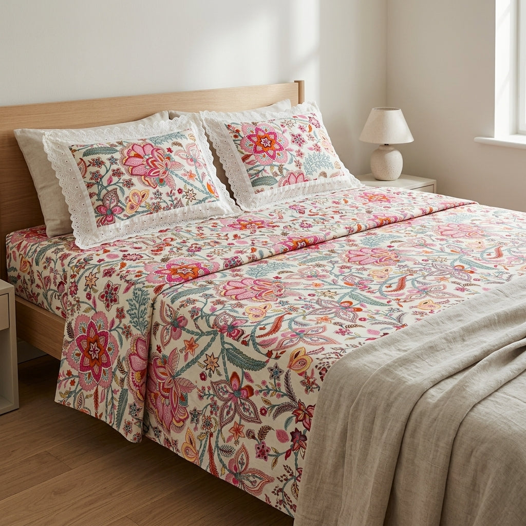 Jaipur Bloom Cotton Bedsheet