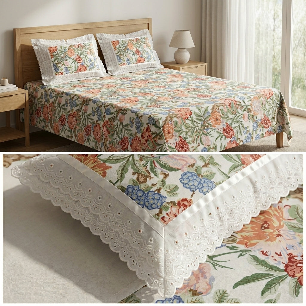 Coral Garden Cotton Bedsheet