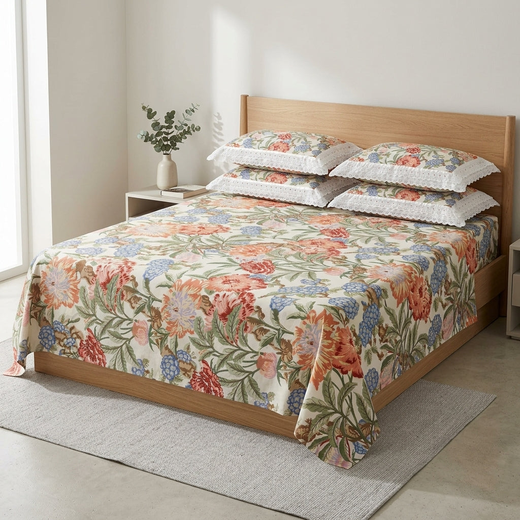 Coral Garden Cotton Bedsheet