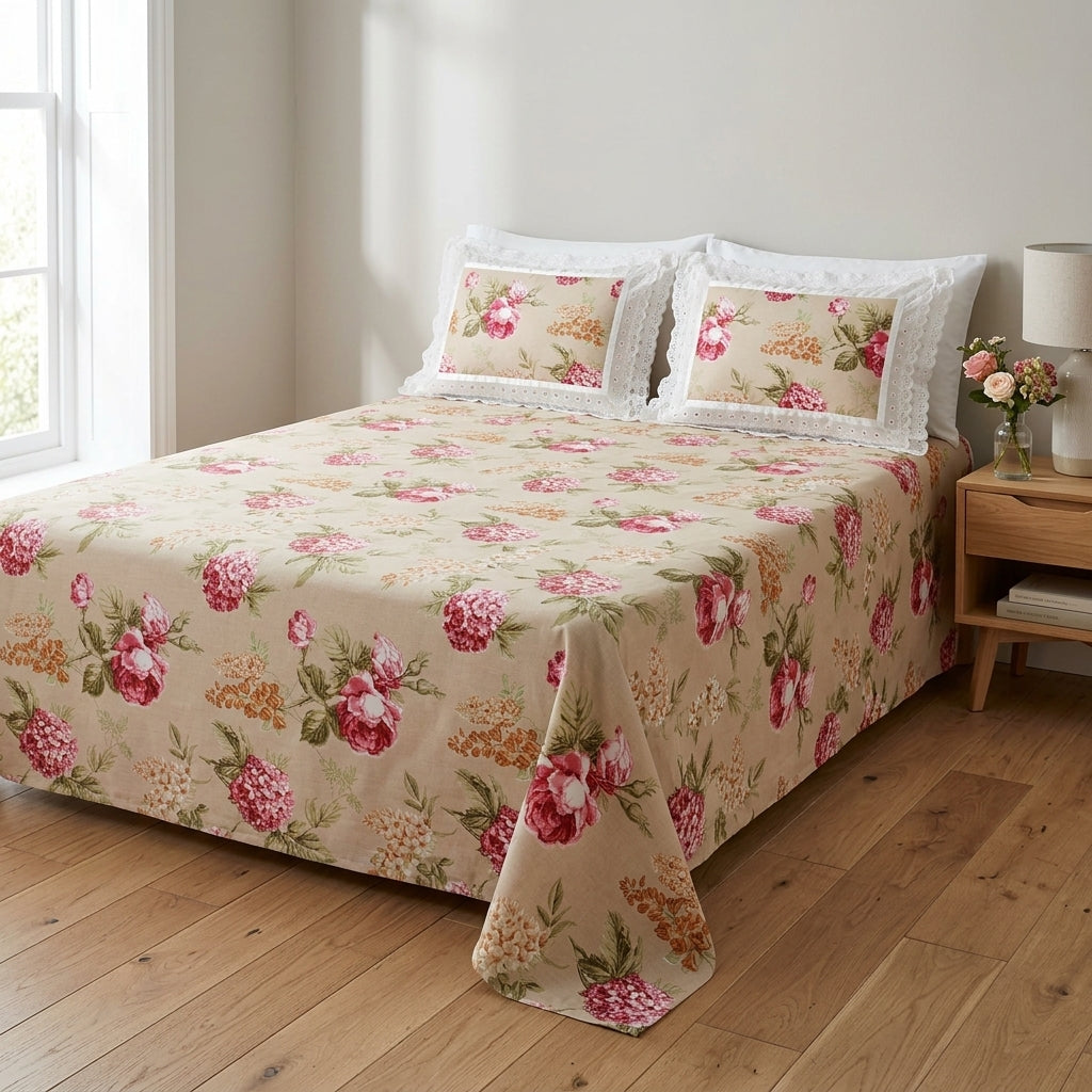 Vintage Bloom Cotton Bedsheet