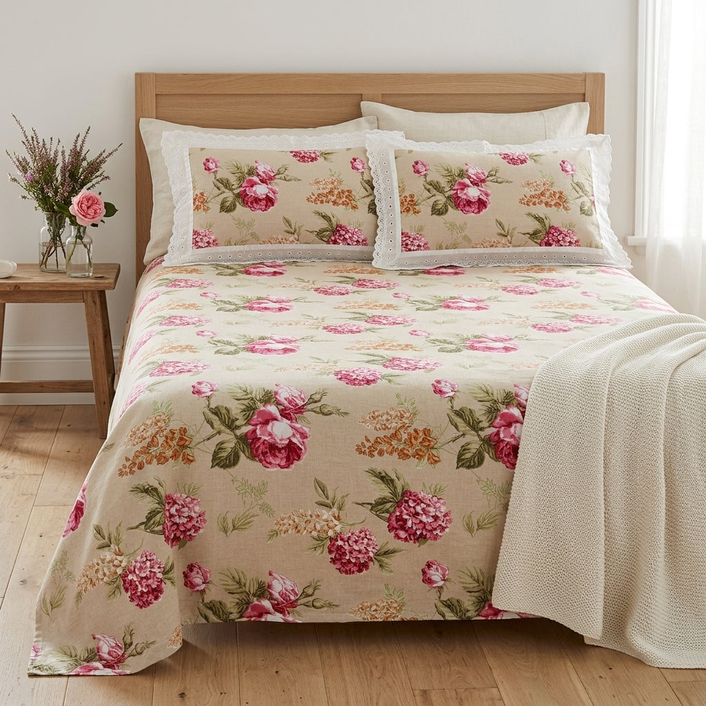Vintage Bloom Cotton Bedsheet