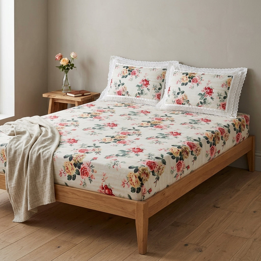 English Rose Cotton Bedsheet