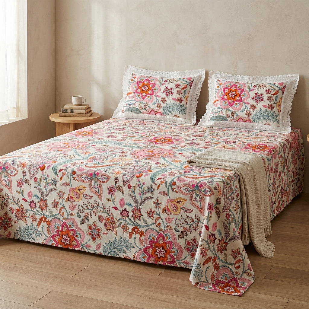 Jaipur Bloom Cotton Bedsheet