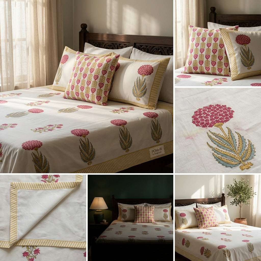 Basant Bahar King Size Bedsheet