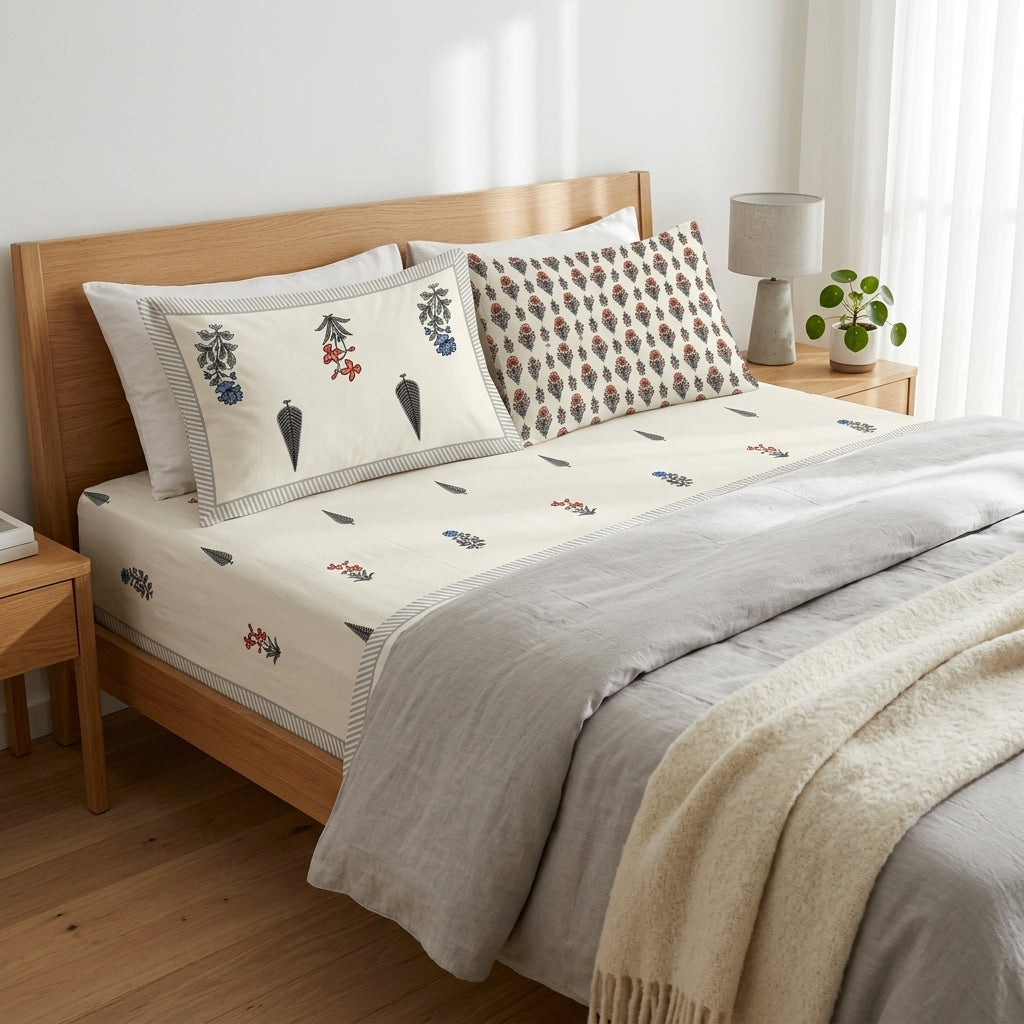 Noir Garden King Size Bedsheet