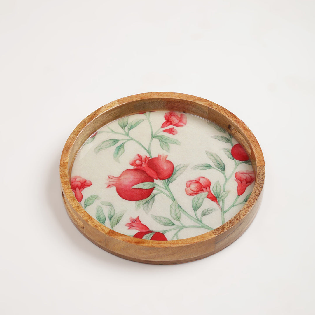 Pomegranate Charm Round Tray (set of 2)