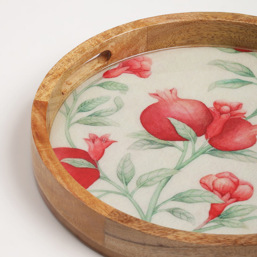 Pomegranate Charm Round Tray (Large)